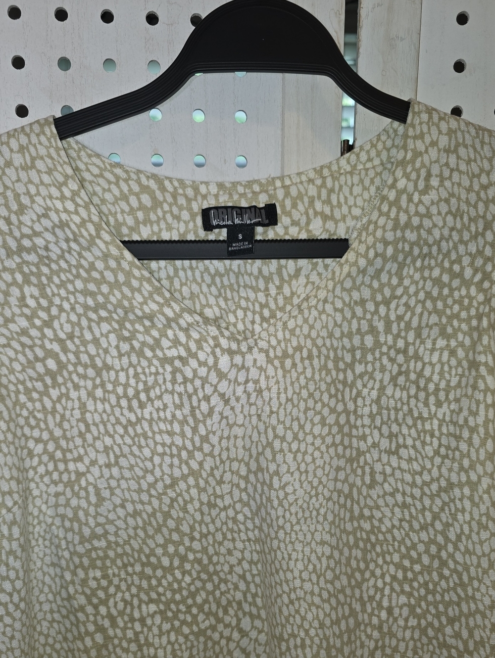 Nicole Miller Original Linen Blend Mini shift Cream Patterned Dress Small - Picture 4 of 7